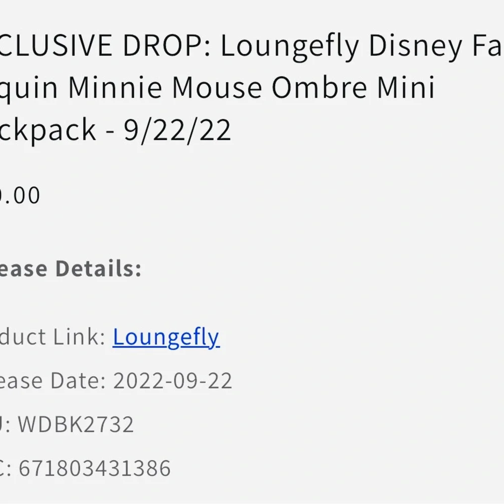 Loungefly Fall Sequin Ombré Minnie Red and Orange Sequin Backpack - Picture 12 of 16